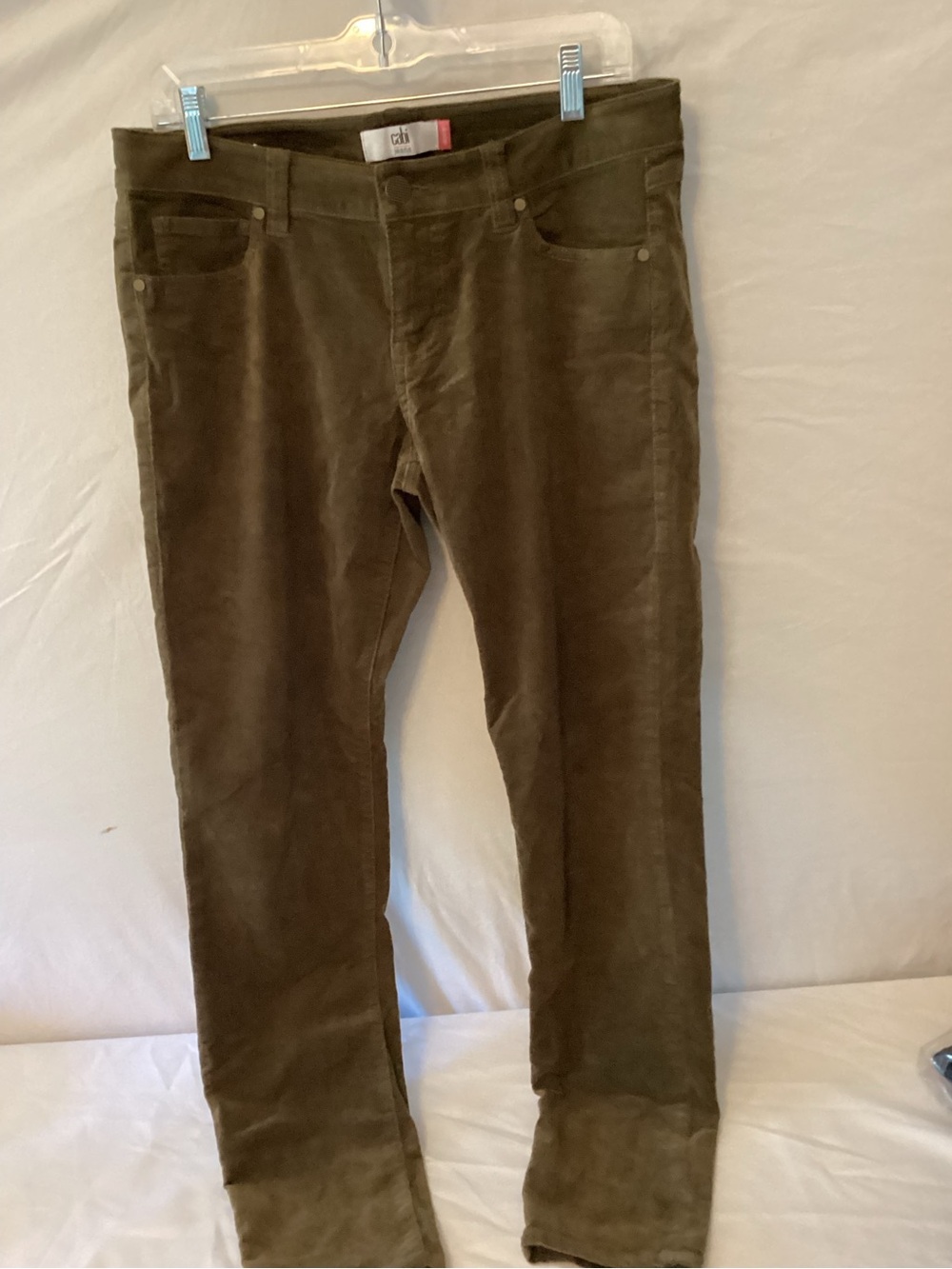 CAbi Women’s Corduroy Pants in Olive Brown Size 10